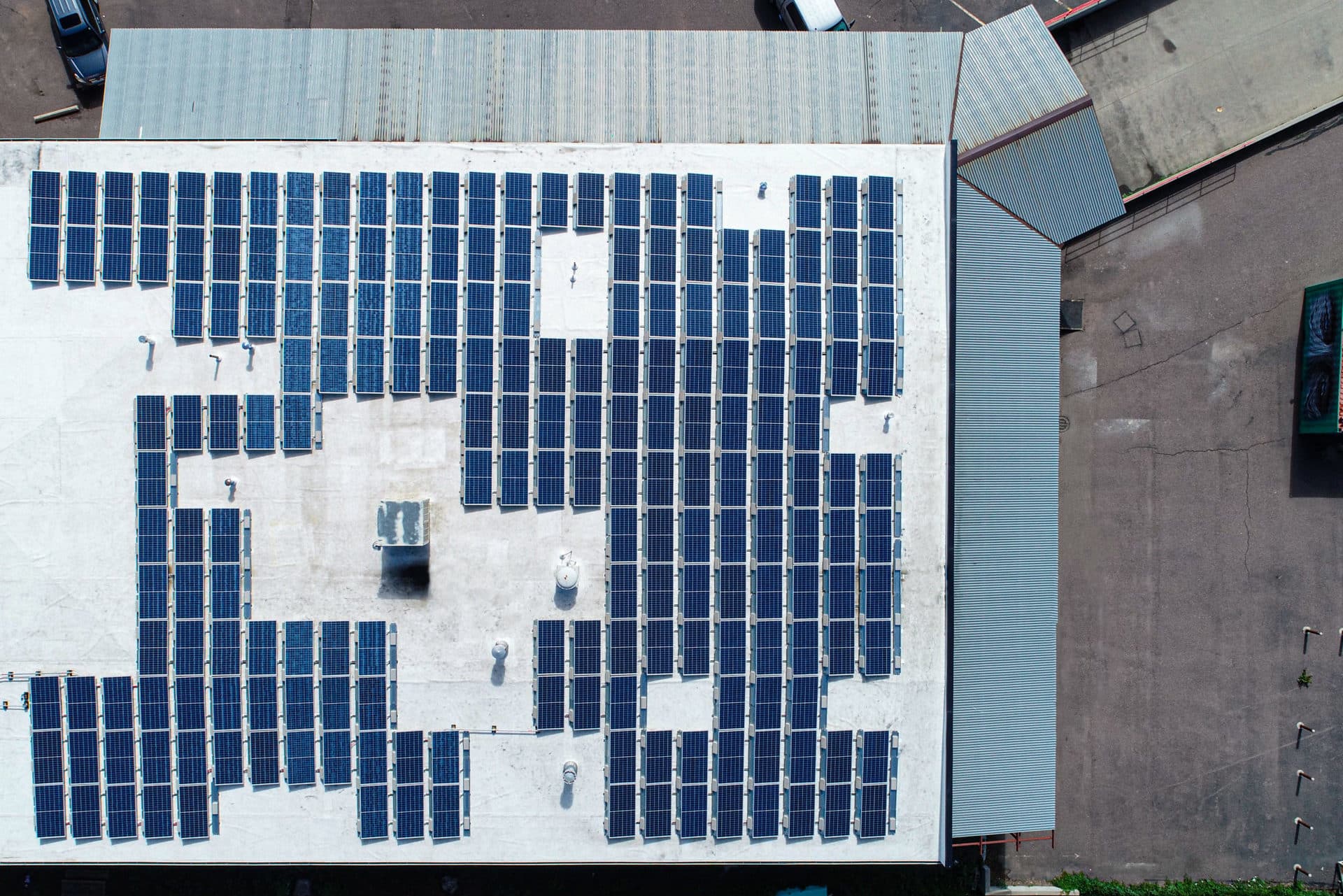 commercial solar panel installation on colorado rooftop