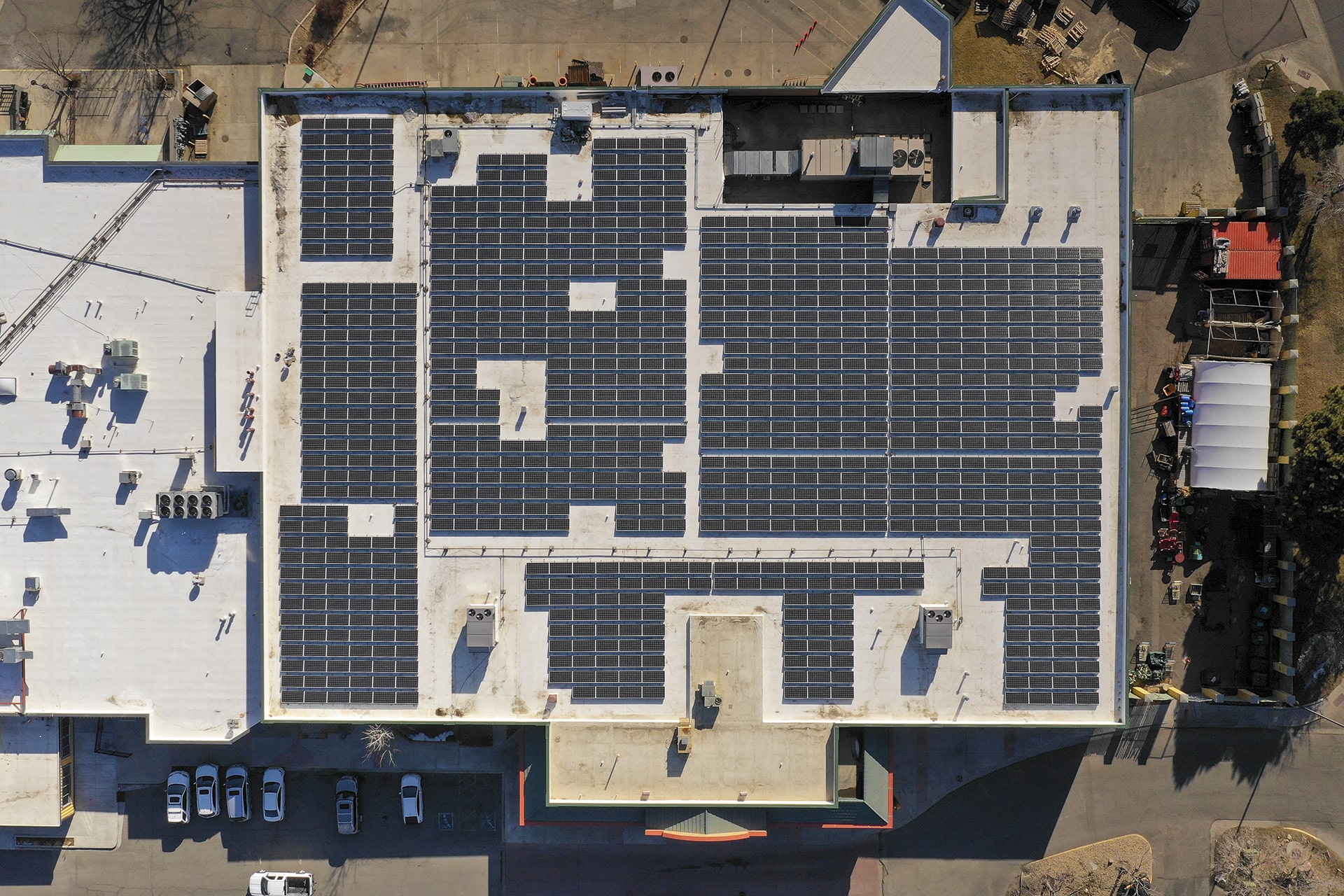 lafayette colorado rooftop solar aerial view